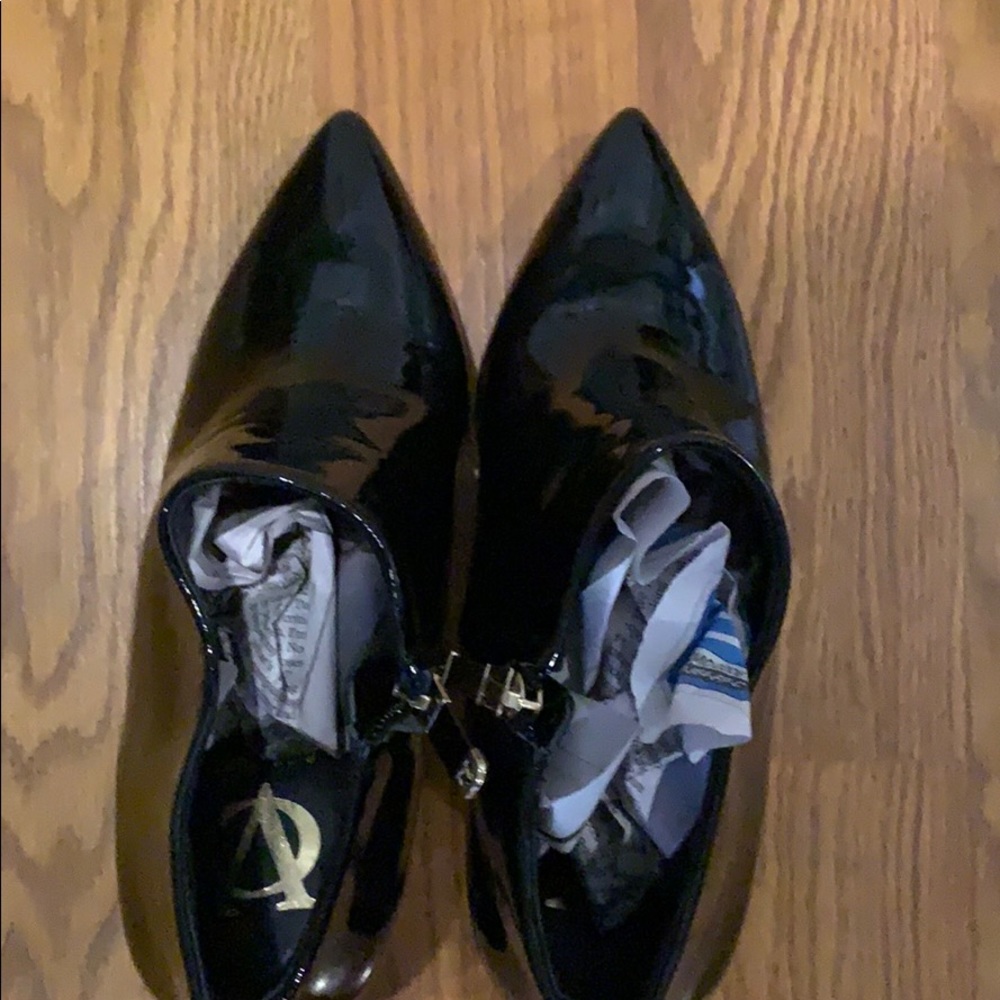 Black patent leather boots